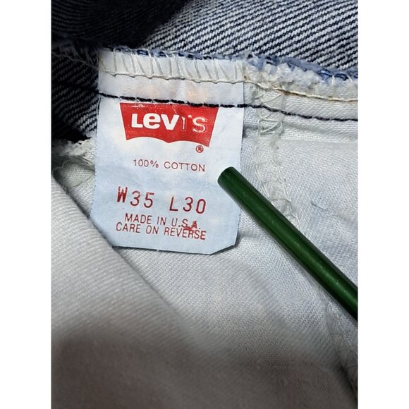 Vintage Levis 550 Acid Wash Relaxed Fit Jeans 35x30 USA Made 80s Icon - Picture 3 of 11